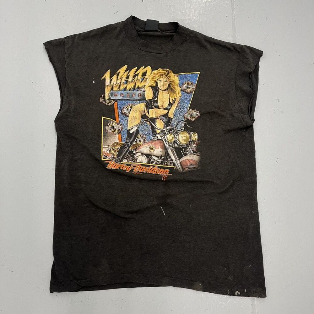 Vintage 1988 Harley Davidson Wild Breed 3D Emblem Tank Top